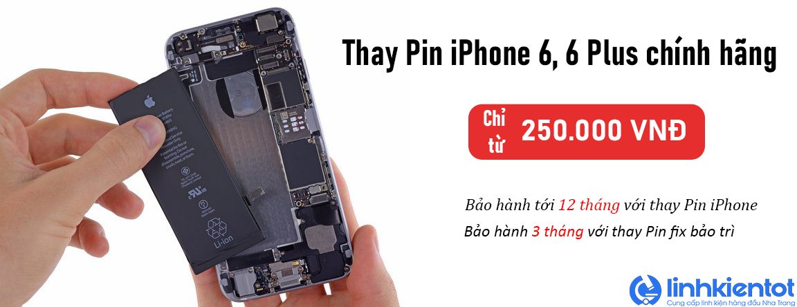 thay pin iphone 6 chính hãng Nha Trang