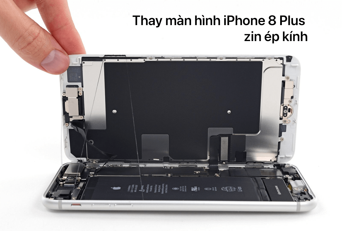 M&agrave;n H&igrave;nh iPhone 8 Plus Zin &Eacute;p K&iacute;nh Trắng Đen