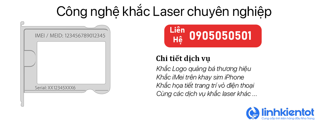 Gi&aacute; dịch vụ khắc laser, khắc imei khay sim